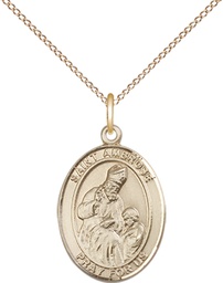 [8137GF/18GF] 14kt Gold Filled Saint Ambrose Pendant on a 18 inch Gold Filled Light Curb chain