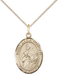 [8208GF/18GF] 14kt Gold Filled Saint Maria Goretti Pendant on a 18 inch Gold Filled Light Curb chain