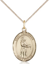 [8209GF/18GF] 14kt Gold Filled Saint Petronille Pendant on a 18 inch Gold Filled Light Curb chain