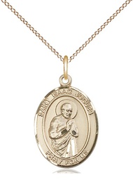 [8212GF/18GF] 14kt Gold Filled Saint Isaac Jogues Pendant on a 18 inch Gold Filled Light Curb chain
