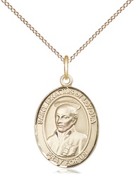 [8217GF/18GF] 14kt Gold Filled Saint Ignatius of Loyola Pendant on a 18 inch Gold Filled Light Curb chain