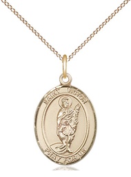 [8223GF/18GF] 14kt Gold Filled Saint Victor of Marseilles Pendant on a 18 inch Gold Filled Light Curb chain
