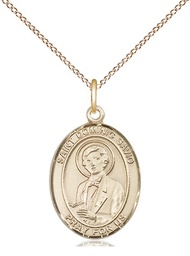 [8227GF/18GF] 14kt Gold Filled Saint Dominic Savio Pendant on a 18 inch Gold Filled Light Curb chain