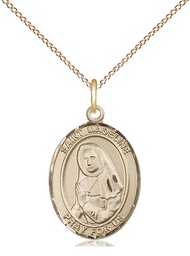 [8236GF/18GF] 14kt Gold Filled Saint Madeline Sophie Barat Pendant on a 18 inch Gold Filled Light Curb chain