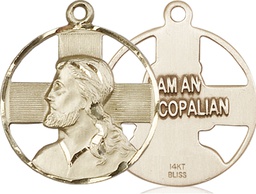 [4221EPISKT] 14kt Gold Cross Medal