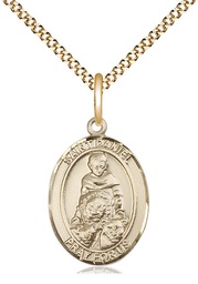 [8024GF/18G] 14kt Gold Filled Saint Daniel Pendant on a 18 inch Gold Plate Light Curb chain