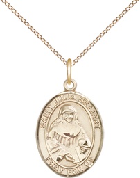 [8267GF/18GF] 14kt Gold Filled Saint Julia Billiart Pendant on a 18 inch Gold Filled Light Curb chain