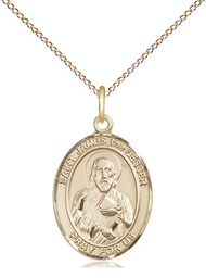 [8277GF/18GF] 14kt Gold Filled Saint James the Lesser Pendant on a 18 inch Gold Filled Light Curb chain