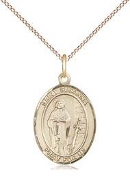 [8280GF/18GF] 14kt Gold Filled Saint Susanna Pendant on a 18 inch Gold Filled Light Curb chain