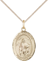 [8286GF/18GF] 14kt Gold Filled Saint Deborah Pendant on a 18 inch Gold Filled Light Curb chain
