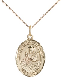 [8297GF/18GF] 14kt Gold Filled Saint Lidwina of Schiedam Pendant on a 18 inch Gold Filled Light Curb chain