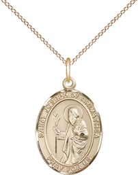 [8300GF/18GF] 14kt Gold Filled Saint Joseph of Arimathea Pendant on a 18 inch Gold Filled Light Curb chain