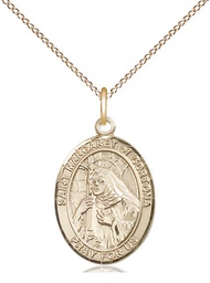 [8301GF/18GF] 14kt Gold Filled Saint Margaret of Cortona Pendant on a 18 inch Gold Filled Light Curb chain