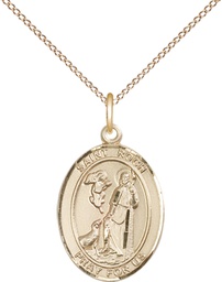 [8310GF/18GF] 14kt Gold Filled Saint Roch Pendant on a 18 inch Gold Filled Light Curb chain