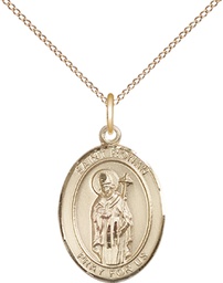 [8315GF/18GF] 14kt Gold Filled Saint Ronan Pendant on a 18 inch Gold Filled Light Curb chain