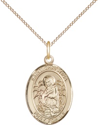 [8320GF/18GF] 14kt Gold Filled Saint Christina the Astonishing Pendant on a 18 inch Gold Filled Light Curb chain