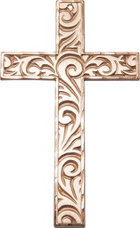 [5637KT] 14kt Gold Knurled Cross Medal