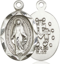 [0612MSSY] Sterling Silver Miraculous Medal - With Box