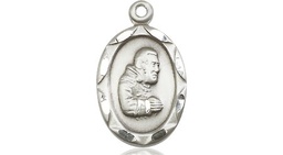 [0612PISS] Sterling Silver Saint Pio of Pietrelcina Medal