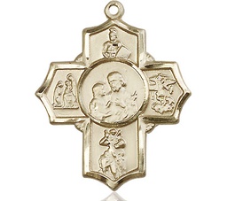 [5709KT] 14kt Gold 5-Way Firefighter Medal