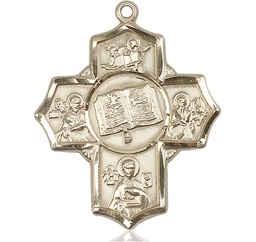 [5717KT] 14kt Gold Apostle 5-Way Medal