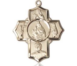 [5727KT] 14kt Gold Carmelite 4-Way Medal