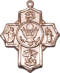 [5790KT2] 14kt Gold 5-Way Army Medal