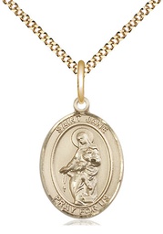 [8029GF/18G] 14kt Gold Filled Saint Jane of Valois Pendant on a 18 inch Gold Plate Light Curb chain