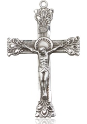 [0641SS] Sterling Silver Crucifix Medal