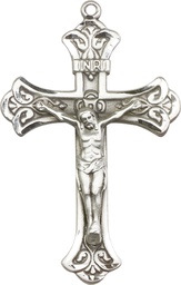 [0642SS] Sterling Silver Crucifix Medal