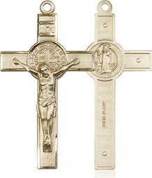 [0645GF] 14kt Gold Filled Saint Benedict Crucifix Medal