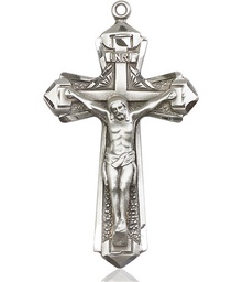 [0650SSY] Sterling Silver Crucifix Medal - With Box