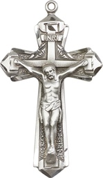 [0650SSY] Sterling Silver Crucifix Medal - With Box