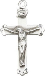 [0651SSY] Sterling Silver Crucifix Medal - With Box
