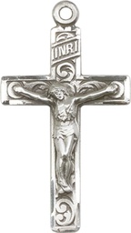 [0652SS] Sterling Silver Crucifix Medal