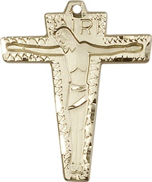[0661GF] 14kt Gold Filled Primative Crucifix Medal