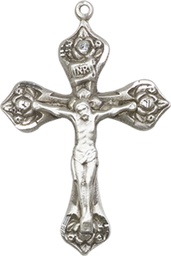 [0662SS] Sterling Silver Crucifix Medal