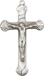 [0664SSY] Sterling Silver Crucifix Medal - With Box