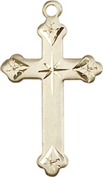 [0667KT] 14kt Gold Cross Medal
