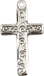 [0672YSS] Sterling Silver Cross Medal