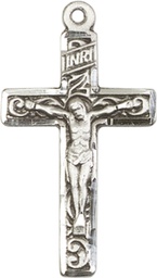 [0674SS] Sterling Silver Crucifix Medal