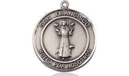 [8036RDSPSS] Sterling Silver San Francis of Assisi Medal