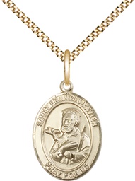 [8037GF/18G] 14kt Gold Filled Saint Francis Xavier Pendant on a 18 inch Gold Plate Light Curb chain