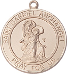 [8039RDGF] 14kt Gold Filled Saint Gabriel the Archangel Medal