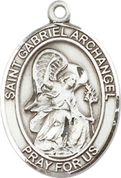 [8039SSY] Sterling Silver Saint Gabriel the Archangel Medal - With Box
