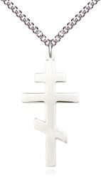 [0241SS/24SS] Sterling Silver Saint Andrew Pendant on a 24 inch Sterling Silver Heavy Curb chain