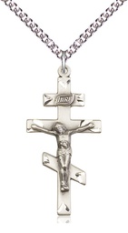 [0249SS/24SS] Sterling Silver Saint Andrew Pendant on a 24 inch Sterling Silver Heavy Curb chain