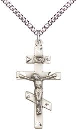 [0249SS/24SS] Sterling Silver Saint Andrew Pendant on a 24 inch Sterling Silver Heavy Curb chain