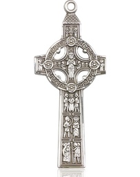 [0255SS] Sterling Silver Scriptures Cross Medal