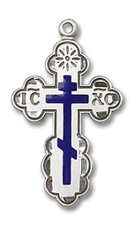 [0257ESS] Sterling Silver Saint Olga Cross Medal